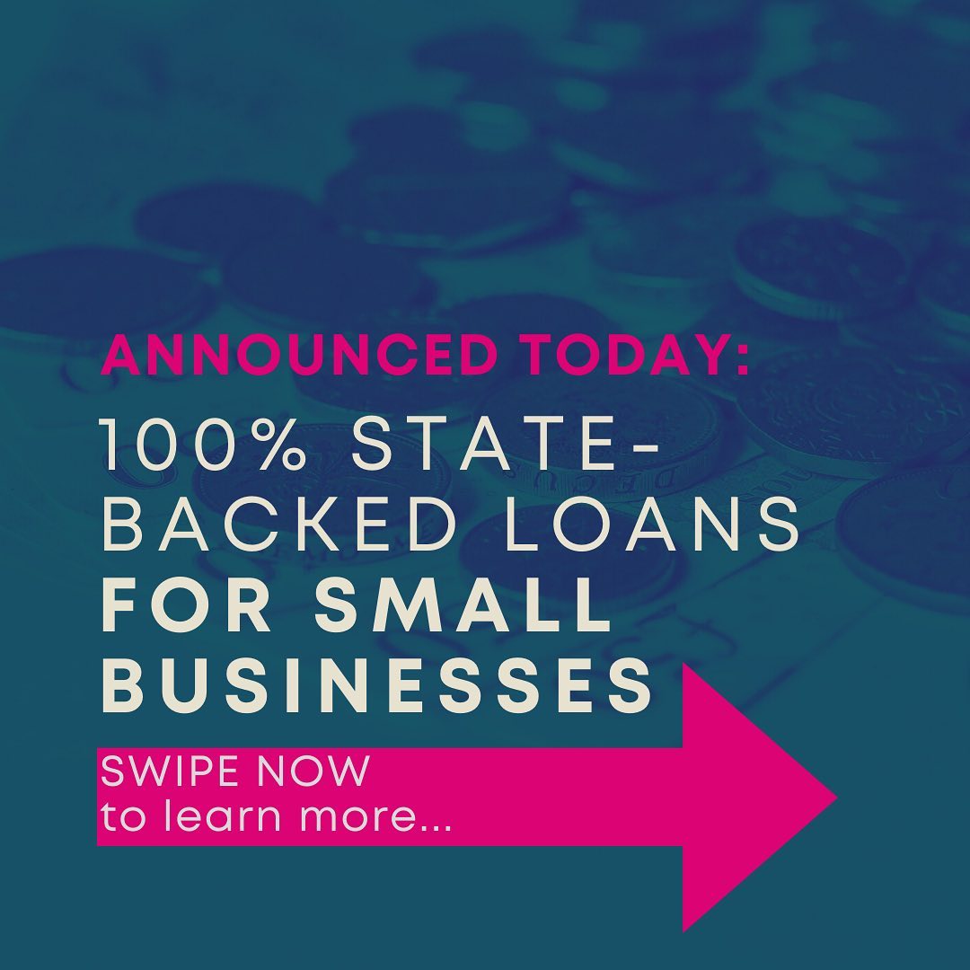Just announced TODAY - 100% state-backed loans of up to £50k. 
We’ve gathered the key points. Swipe to learn more.