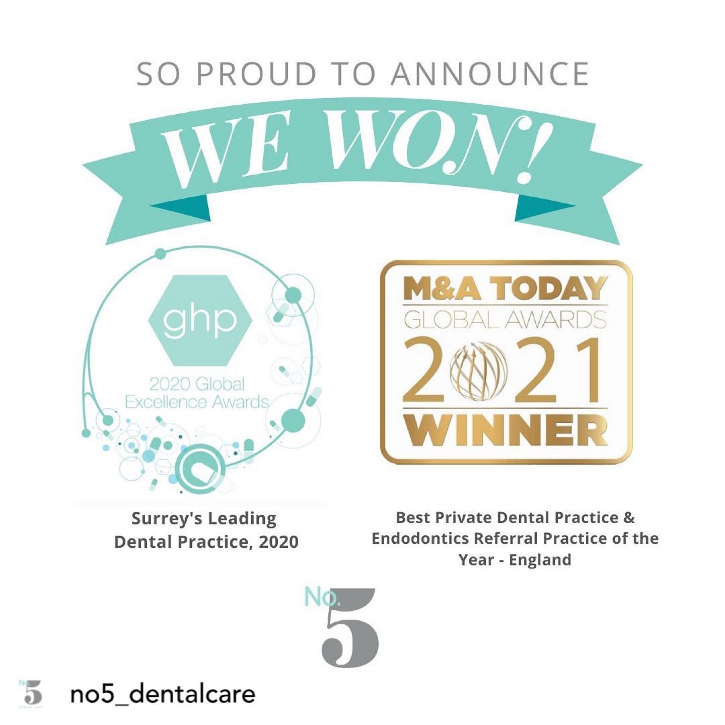 Congrats to our friends @no5_dentalcare on their latest awards!