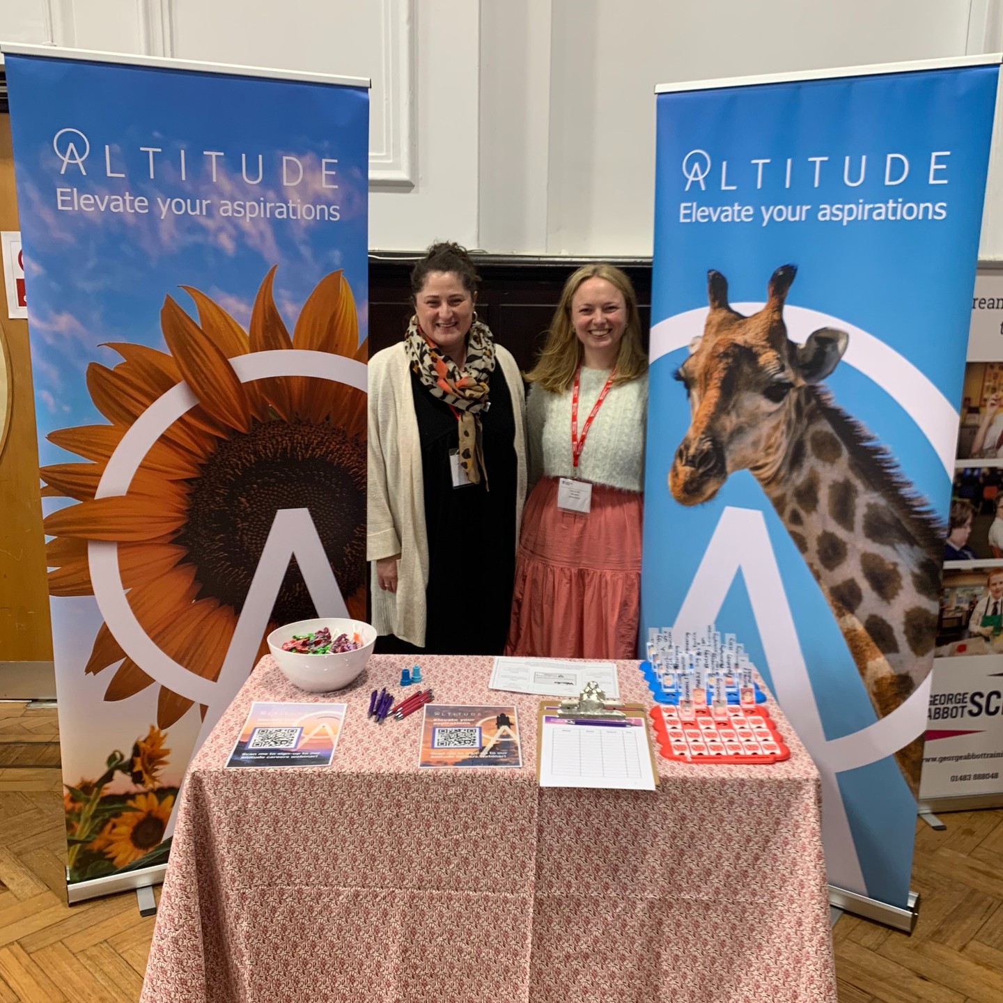 Had a BLAST at @godalmingcollege's careers fair today! Thanks to all those that came to say hi  to Ollie Hatton and Gemma Hodgkins on our stand and hope to a few new Squad members into the Altitude world soon